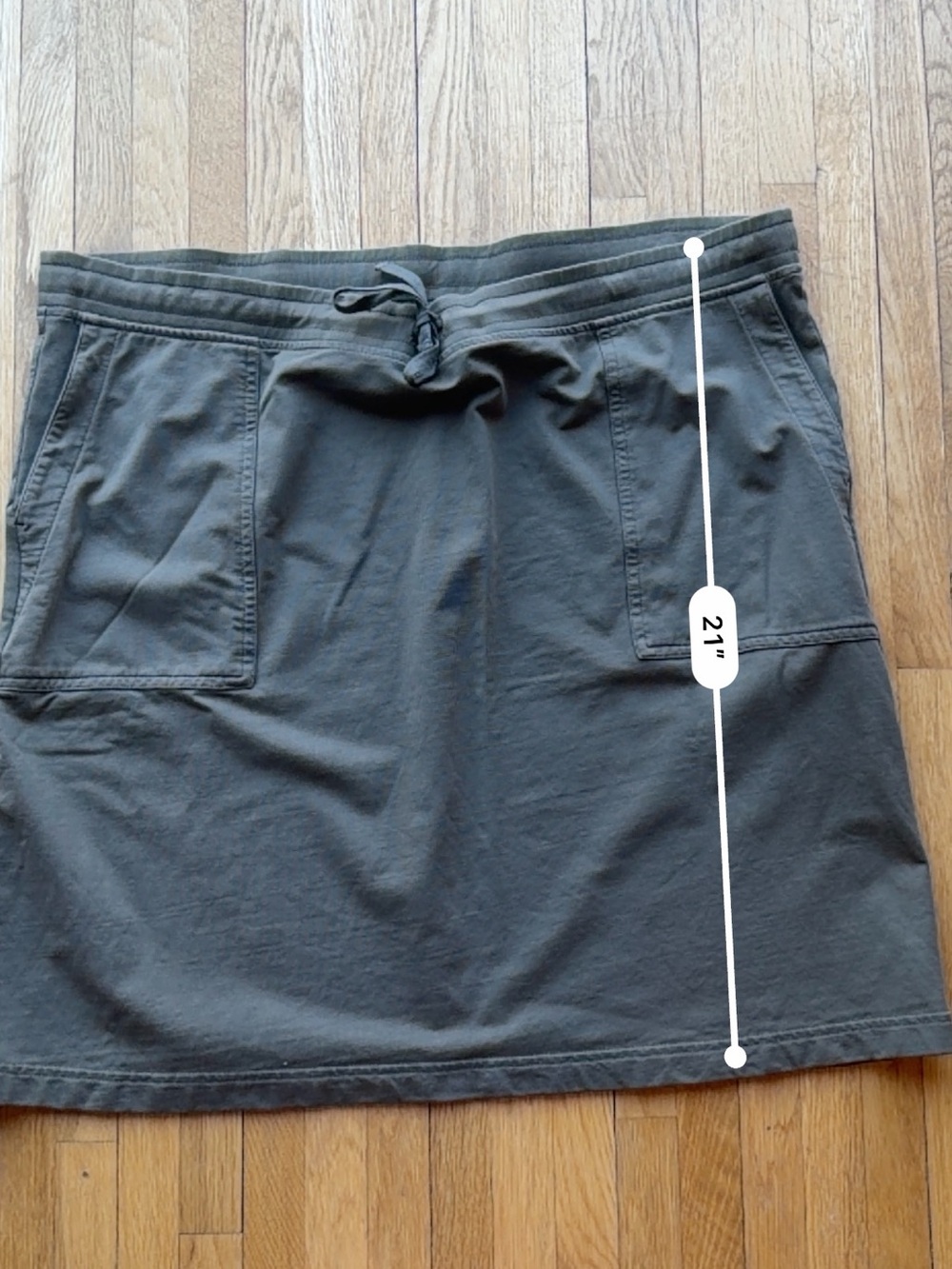 J. Jill Charcoal Drawstring Pocket Mini Skirt 95% Cotton Soft Comfy - Picture 9 of 9